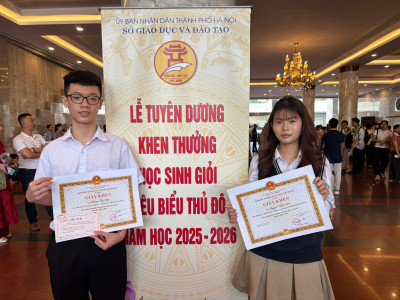 GƯƠNG SÁNG PHÚ LÃM: EM HOÀNG THẾ HẢI VINH DỰ NHẬN GIẤY KHEN "HỌC SINH TIÊU BIỂU THỦ ĐÔ"